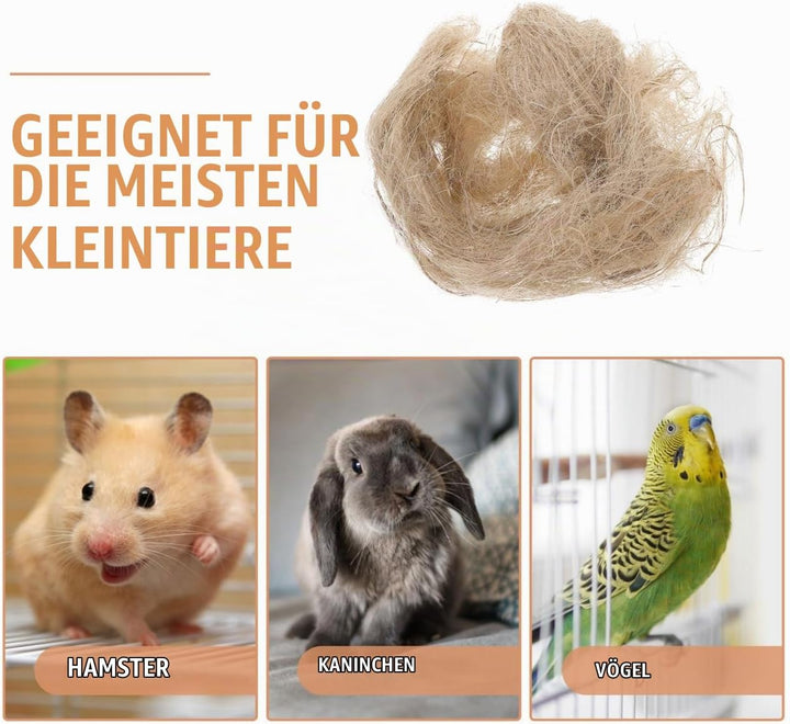 1Packung Vogelnest Natürliches Vogelnest-Material aus Jute und Seide für Nestbau und Verstecke Geeig
