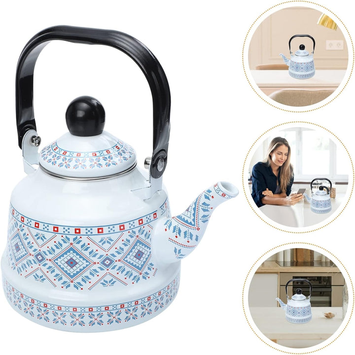 DOITOOL Topf Aus Emaille Kaffee Teekanne Wasserflasche Aus Edelstahl Teekanne Aus Edelstahl Wasserko