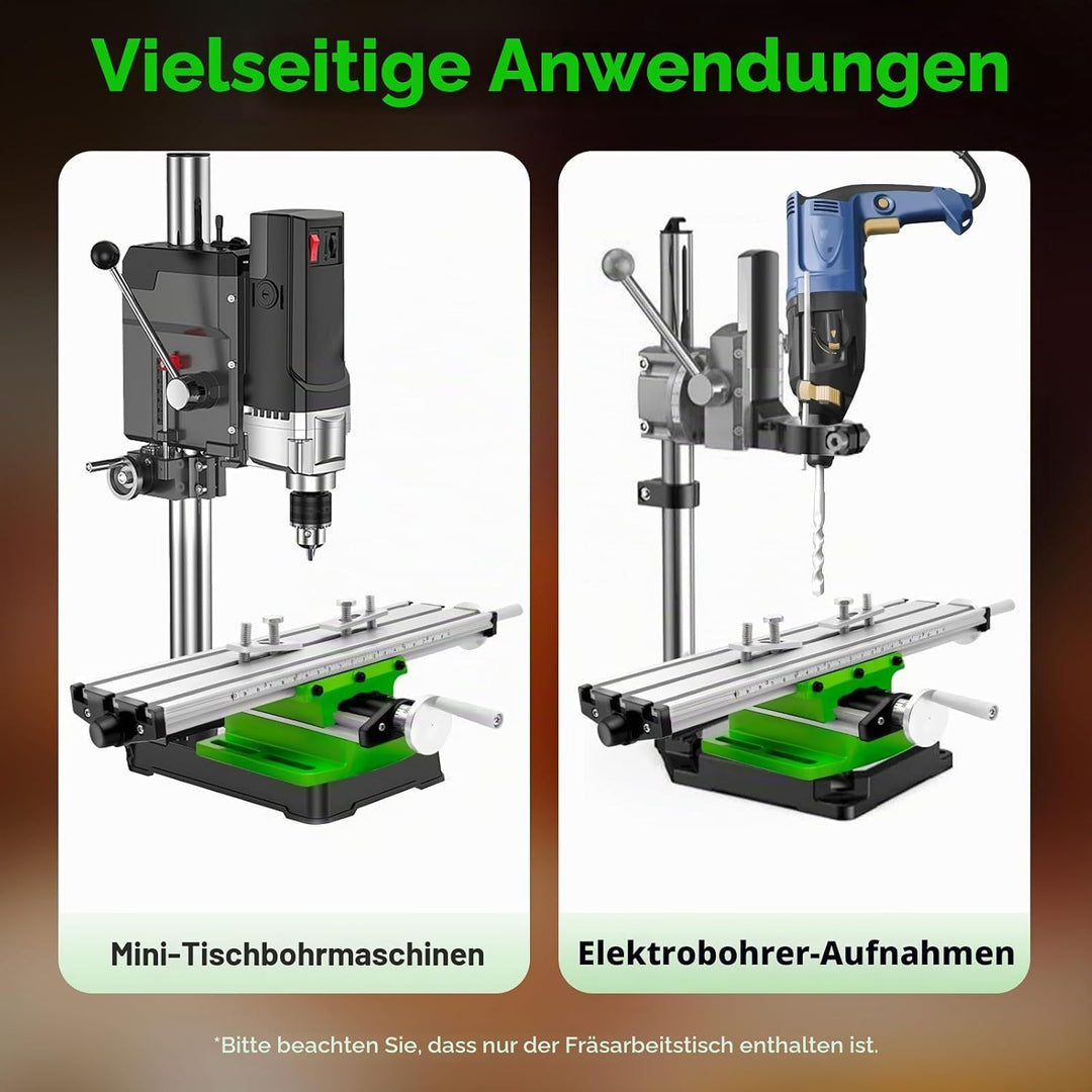 Kreuztisch Frästisch 310x90mm, Multifunktions Fräsmaschine Metall, X-Y Schiebetisch Einstellbar, Frä