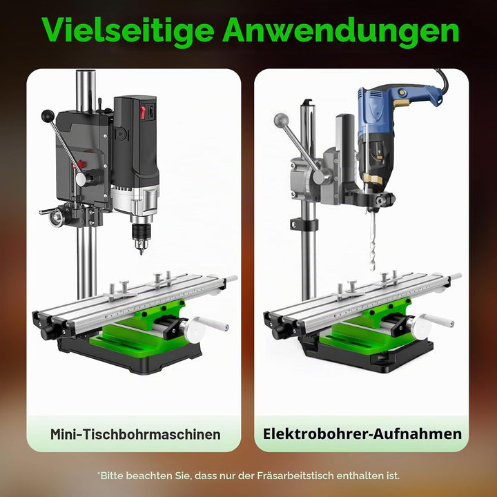 Kreuztisch Frästisch 310x90mm, Multifunktions Fräsmaschine Metall, X-Y Schiebetisch Einstellbar, Frä