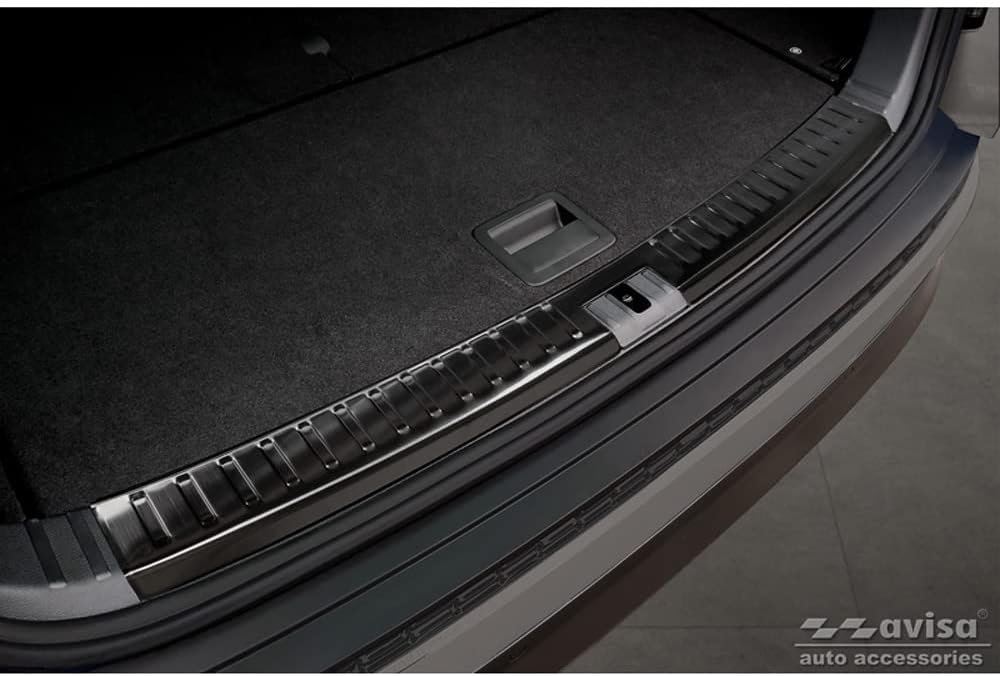 Avisa Schwarz Edelstahl Innere Heckstossstangenschutz kompatibel mit Skoda Kodiaq 2017-2021 & Faceli