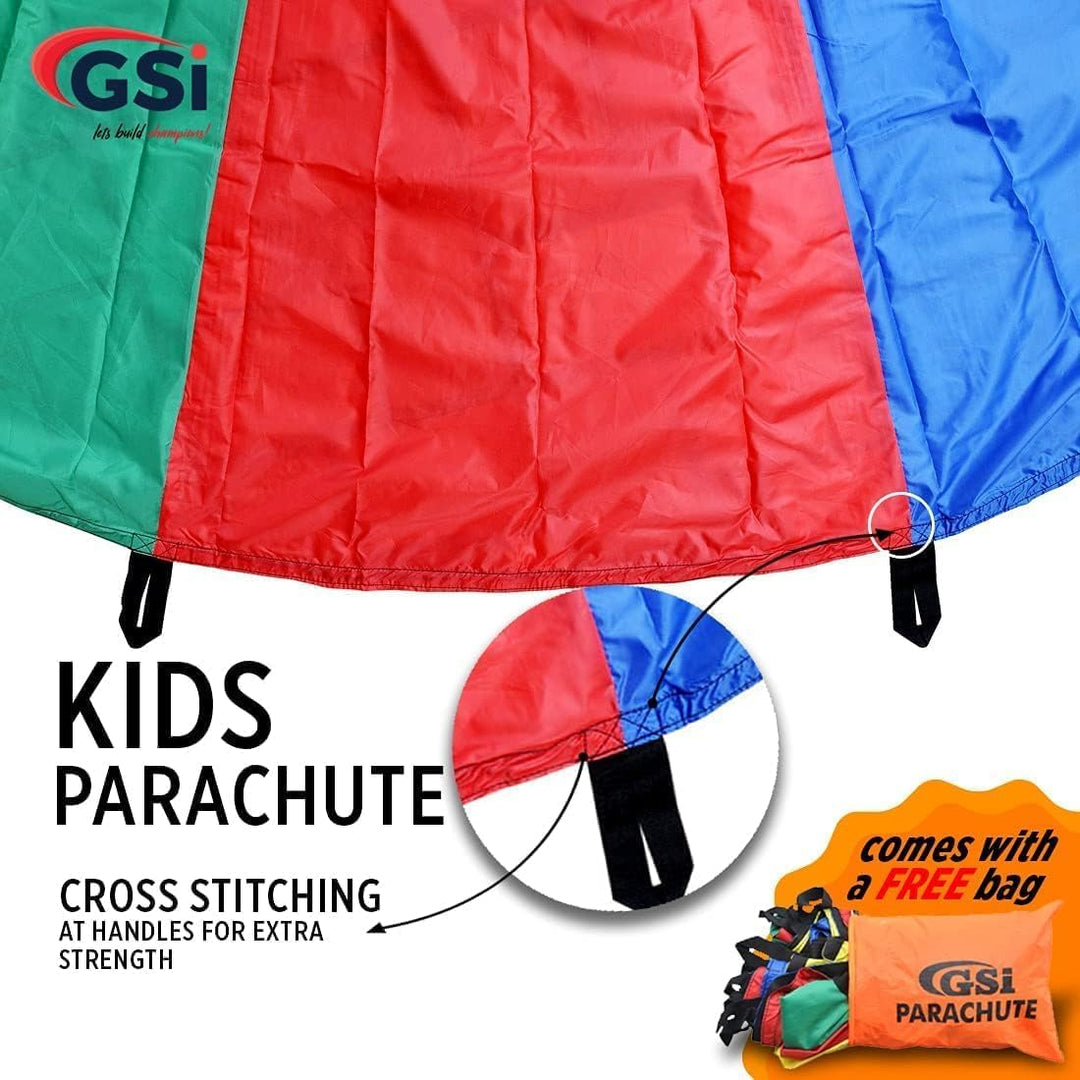 GSI Kids Play Parachute Rainbow Parachute Toy Tent Game for Children Gymnastics Cooperative Play and