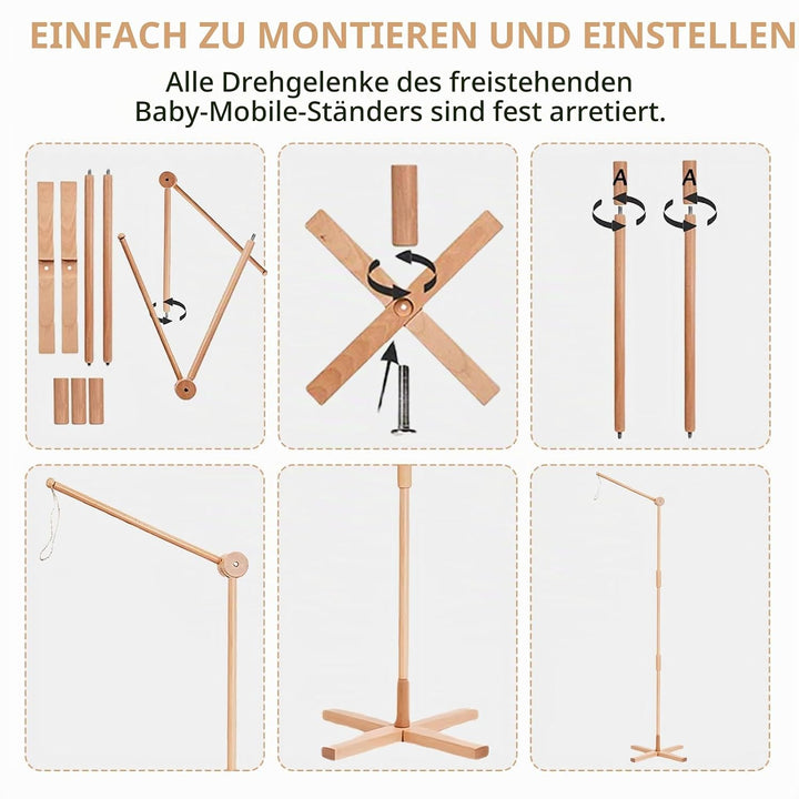 Bodenstehend Baby Mobile Halterung, Mobile Halterung Wickeltisch Holz, Mobile Wickeltisch für Aufhän