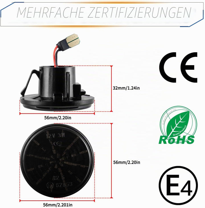 POPMOTORZ 2 Stücke Blinker Seitenblinker für Mazda MX-5 1989-2015 mit Canbus Fehlerfrei, für Mazda M