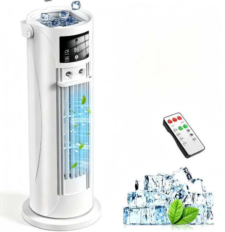 4-in-1 Mobiles Klimagerät, Luftkühler, 120° Oszillation, 4 Geschwindigkeitsstufen mit Schlafmodus, m