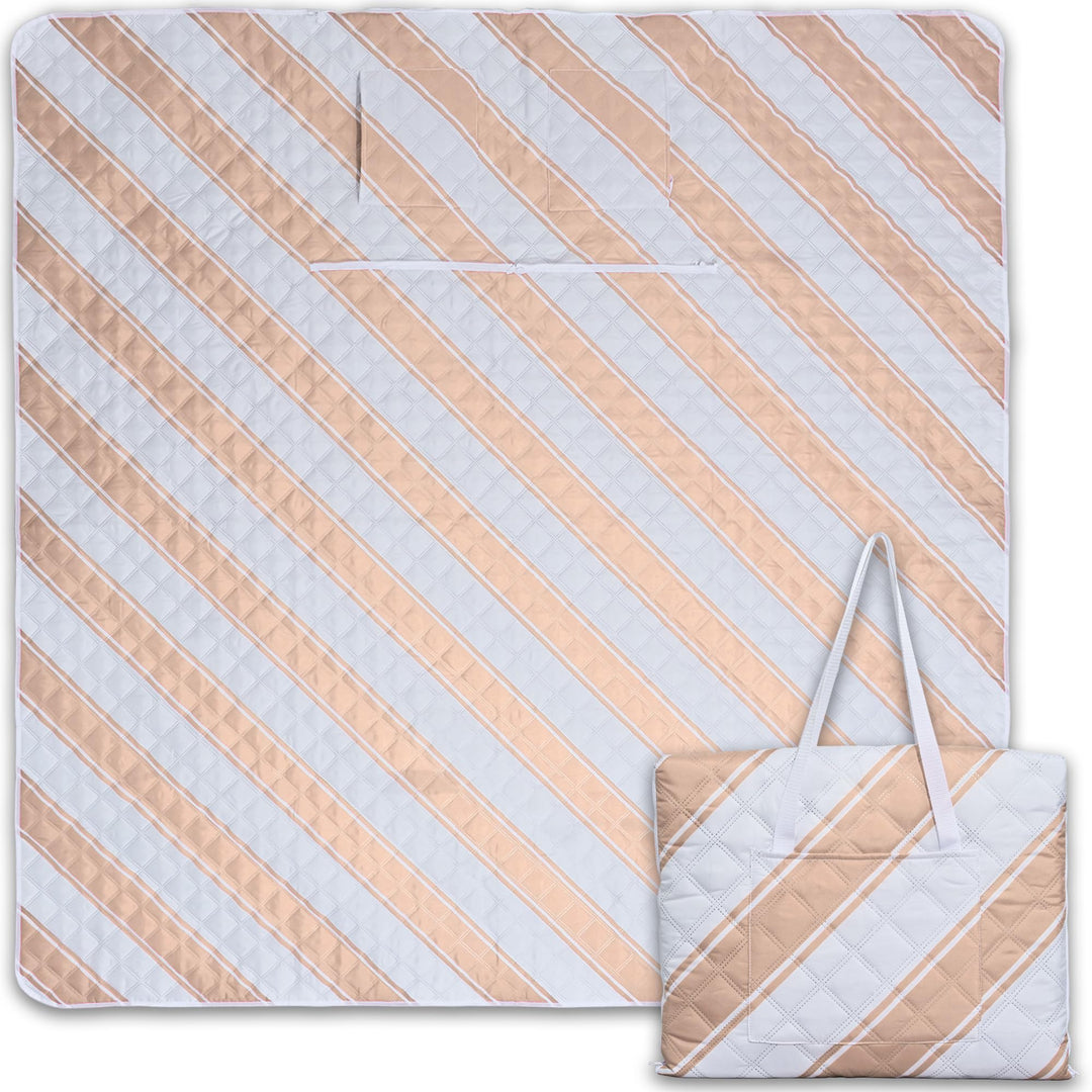Picknickdecke wasserdicht 200x200cm isoliert & gepolstert - Stranddecke sandfrei – ideal für Camping