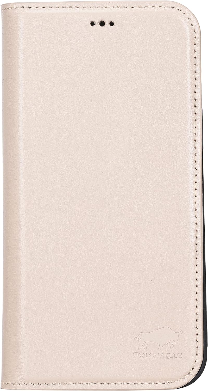 Solo Pelle aufklappbare Lederhülle kompatibel für iPhone 13 Pro in 6.1 Zoll inkl. 1 Kartenfach für d
