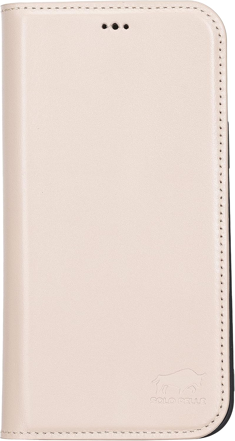 Solo Pelle aufklappbare Lederhülle kompatibel für iPhone 13 in 6.1 Zoll inkl. 1 Kartenfach für das o