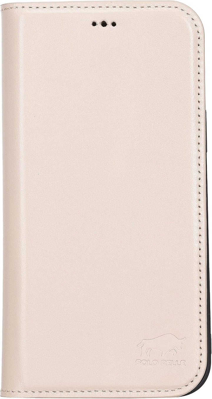 Solo Pelle aufklappbare Lederhülle kompatibel für iPhone 13 in 6.1 Zoll inkl. 1 Kartenfach für das o