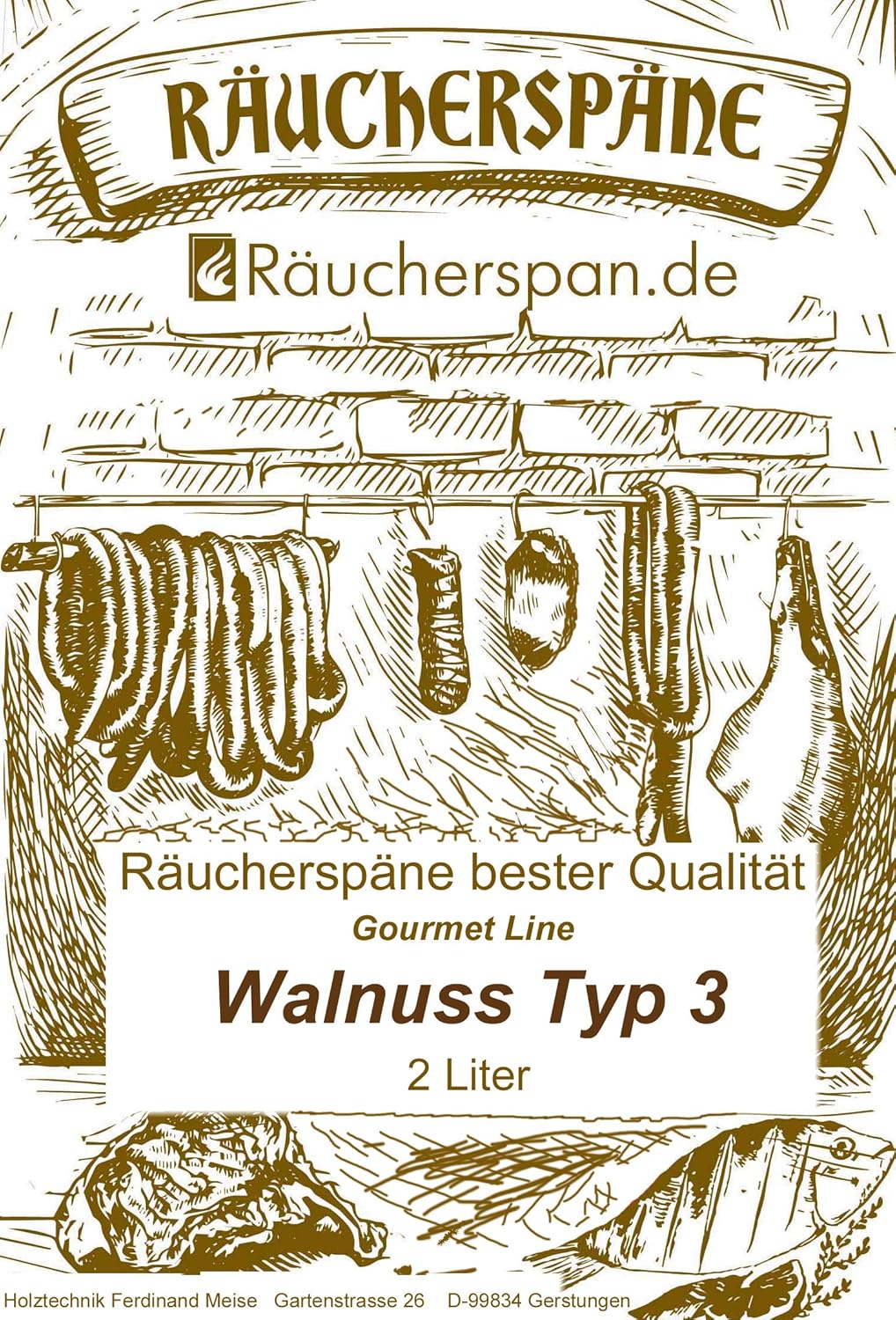 Räucherspan.de - Smoke Chips Walnuss-Holz 2 L- feine Späne 0,3-1 mm Sparbrand geeignet Walnuss - 2 L