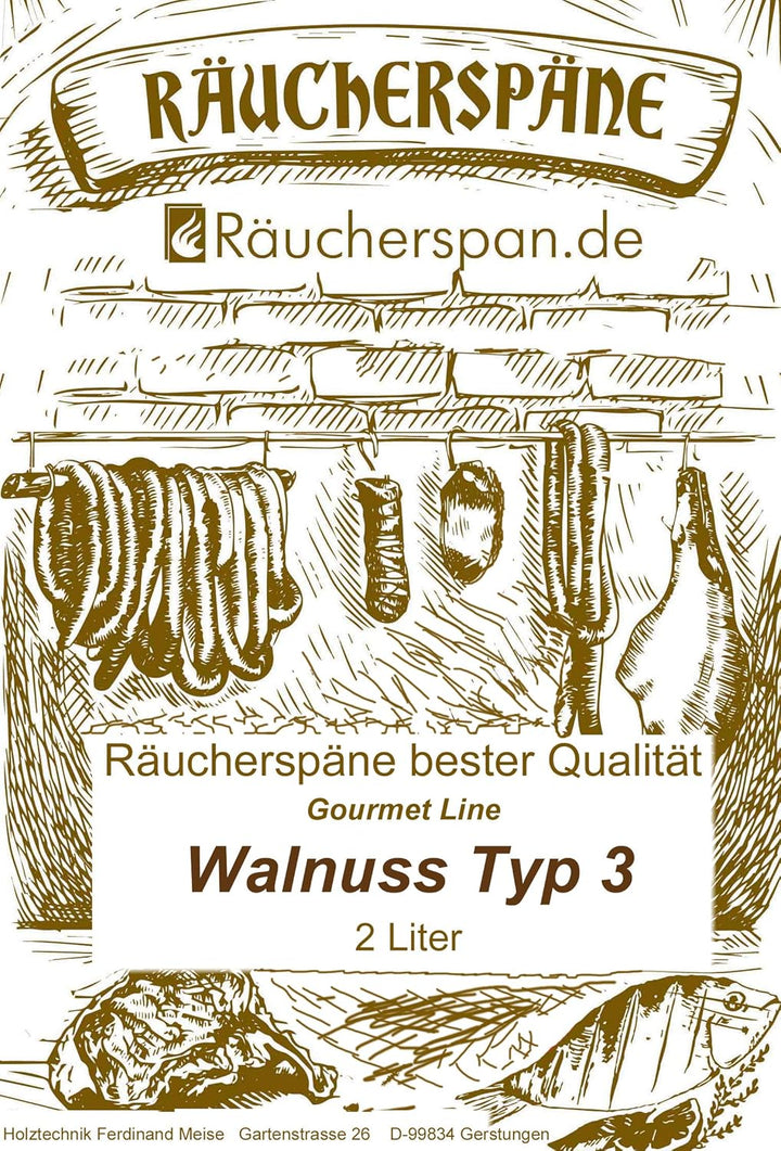 Räucherspan.de - Smoke Chips Walnuss-Holz 2 L- feine Späne 0,3-1 mm Sparbrand geeignet Walnuss - 2 L