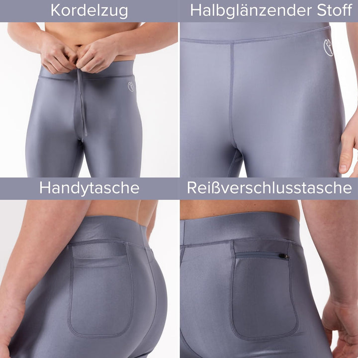 Kapow Meggings für Herren 'Supreme Range': Deluxe Kompressionsleggings mit Taschen für Streetstyle,