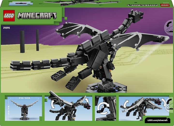 LEGO Minecraft Der Enderdrache - Interaktives Spielzeug mit schlagenden Flügeln und Exit Portal-Stän