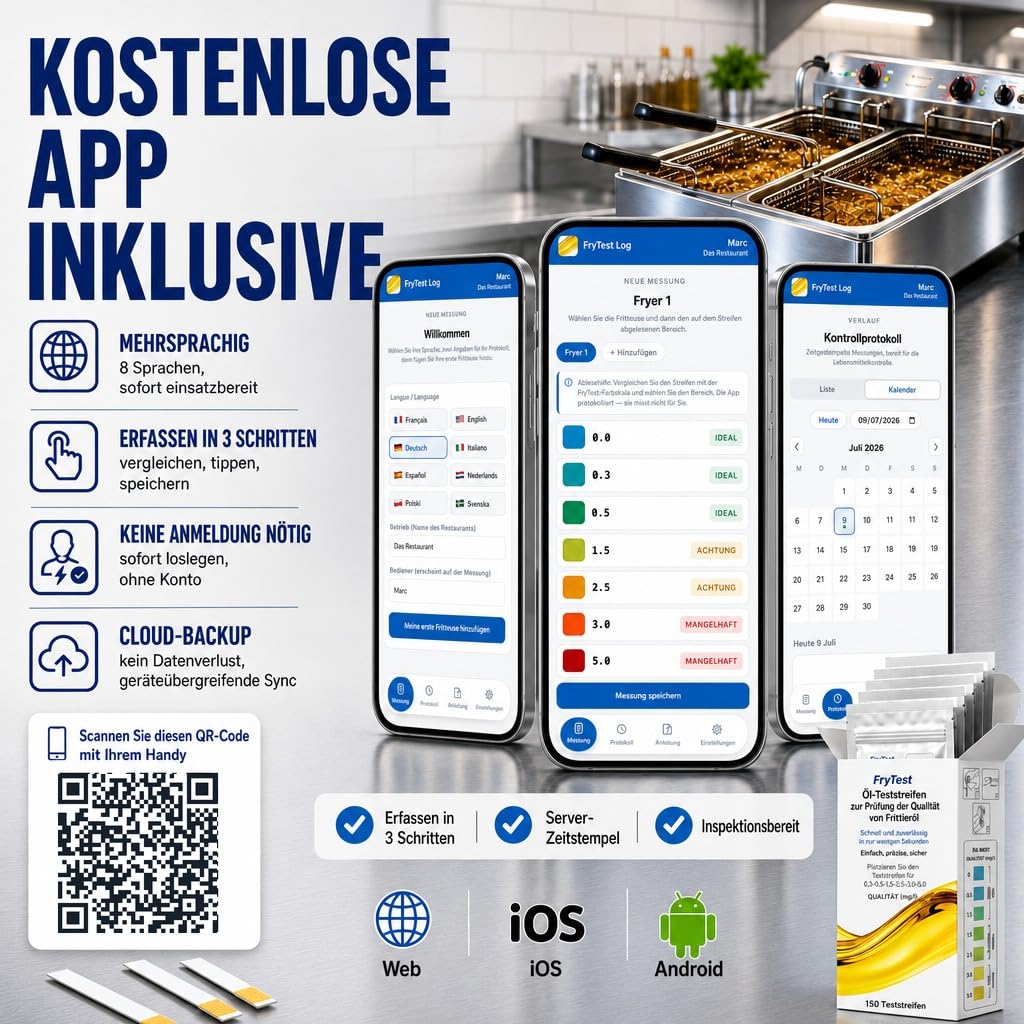 Öl-Teststreifen – schnelle FFA-Kontrolle – optimale Qualität – 100 Stück