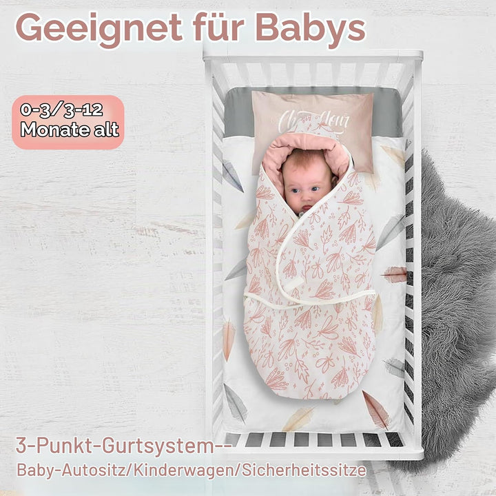 Einschlagdecke Babyschale für Winter Buggy Universal Fusssack Babydecke Baumwolle Baby Pucksack für