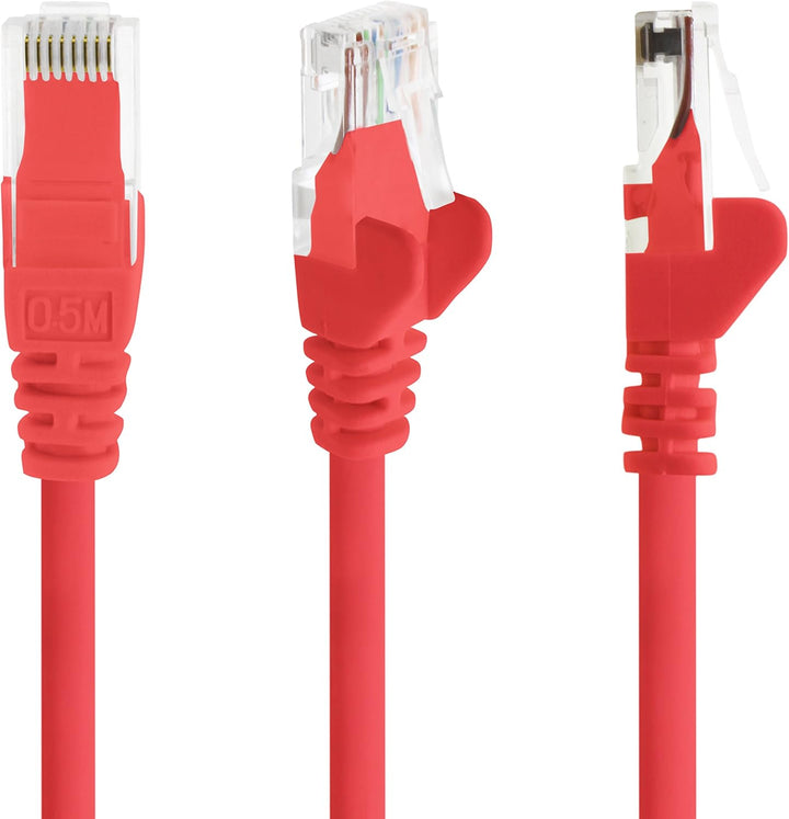 1aTTack UTP-Netzwerkkabel mit RJ45 (Cat.6, 10 Stück) 10,0 Meter 10 m rot, 10 m rot