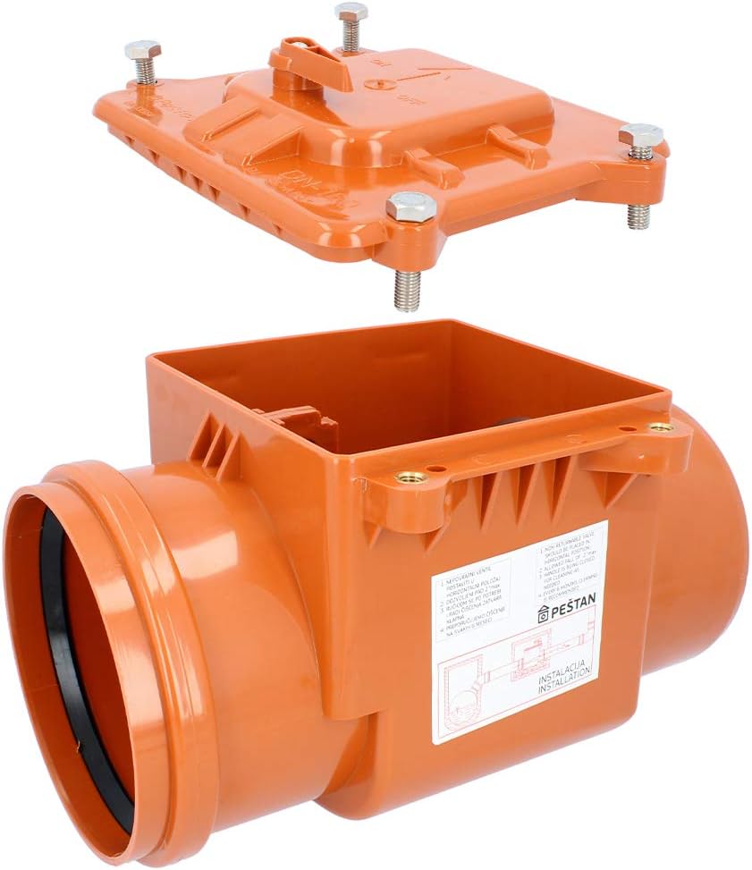 PEŠTAN Rückstauverschluss Ø DN 200 Orange | Rückschlagklappe Rückstauventil Rückstauklappe Rückstauv