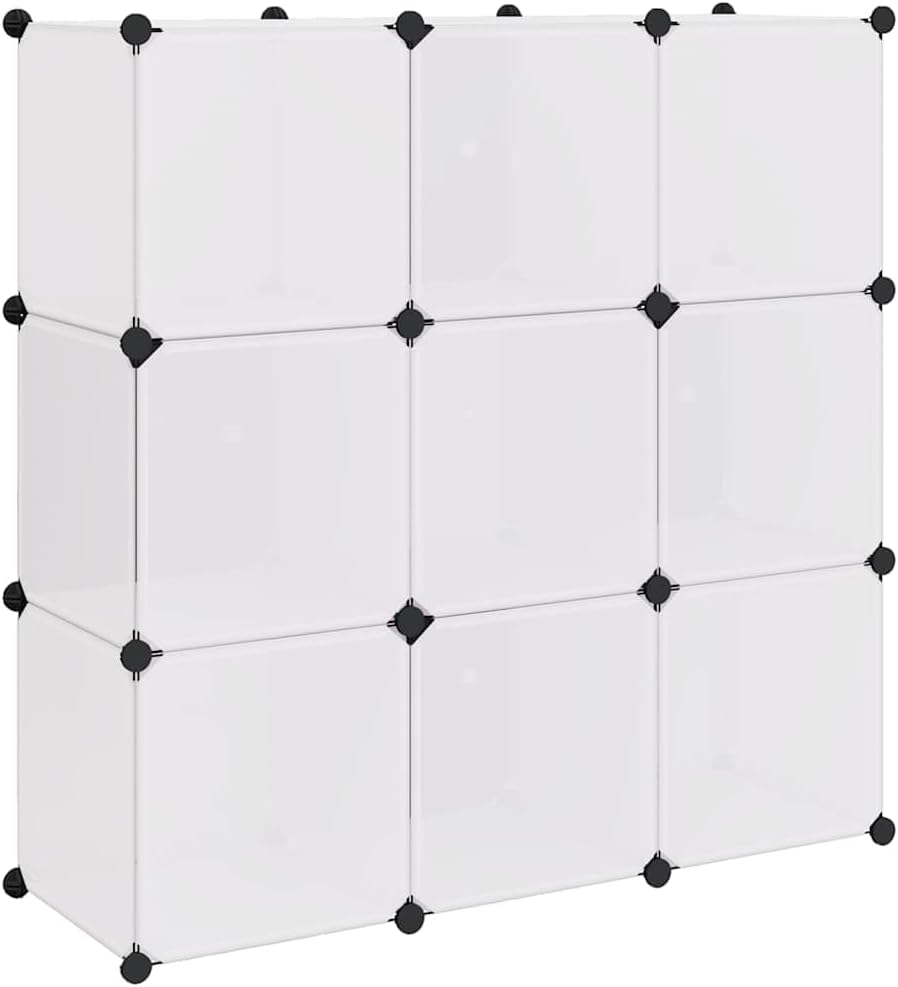 vidaXL Würfelregal 9 Fächer Bücherregal Raumteiler Standregal Wandregal Regal Schwarz und Weiss, Sch