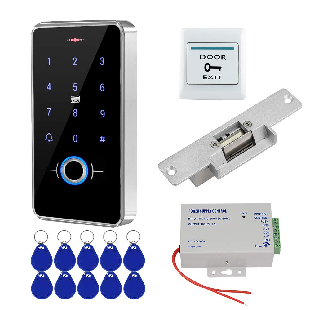 FST Kit Türzugangskontrollsystem Set Biometrie Fingerabdruck IP68 wasserdichte RFID-Tastatur + Netzt