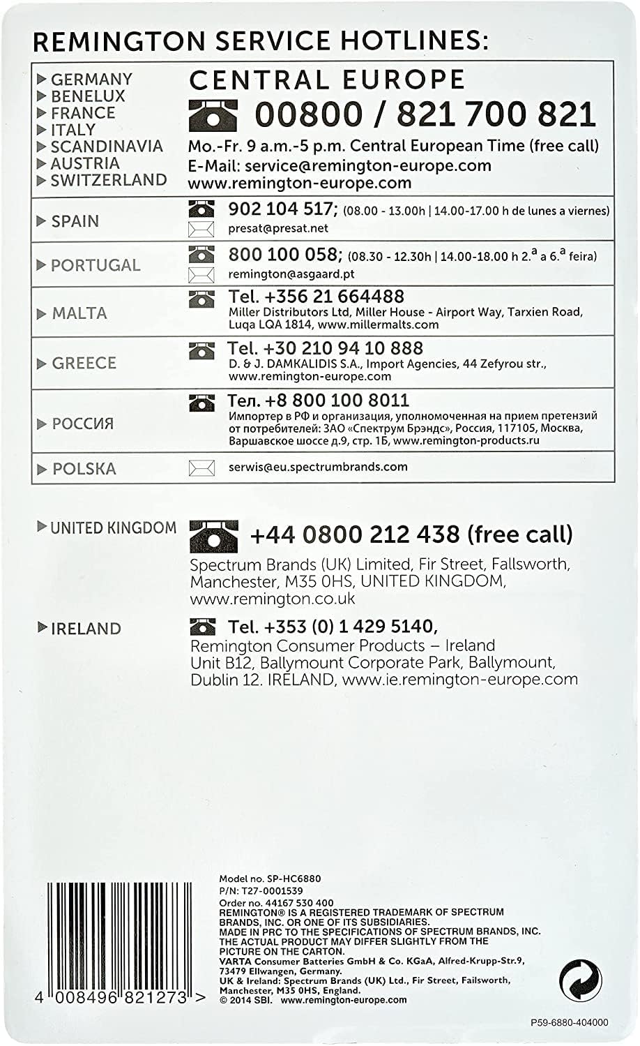 REMINGTON Zubehör SP-HC6880 für HC5880 (Aufsteckkämme) Ersatzteil Kammaufsätze, Ersatzteil Kammaufs&