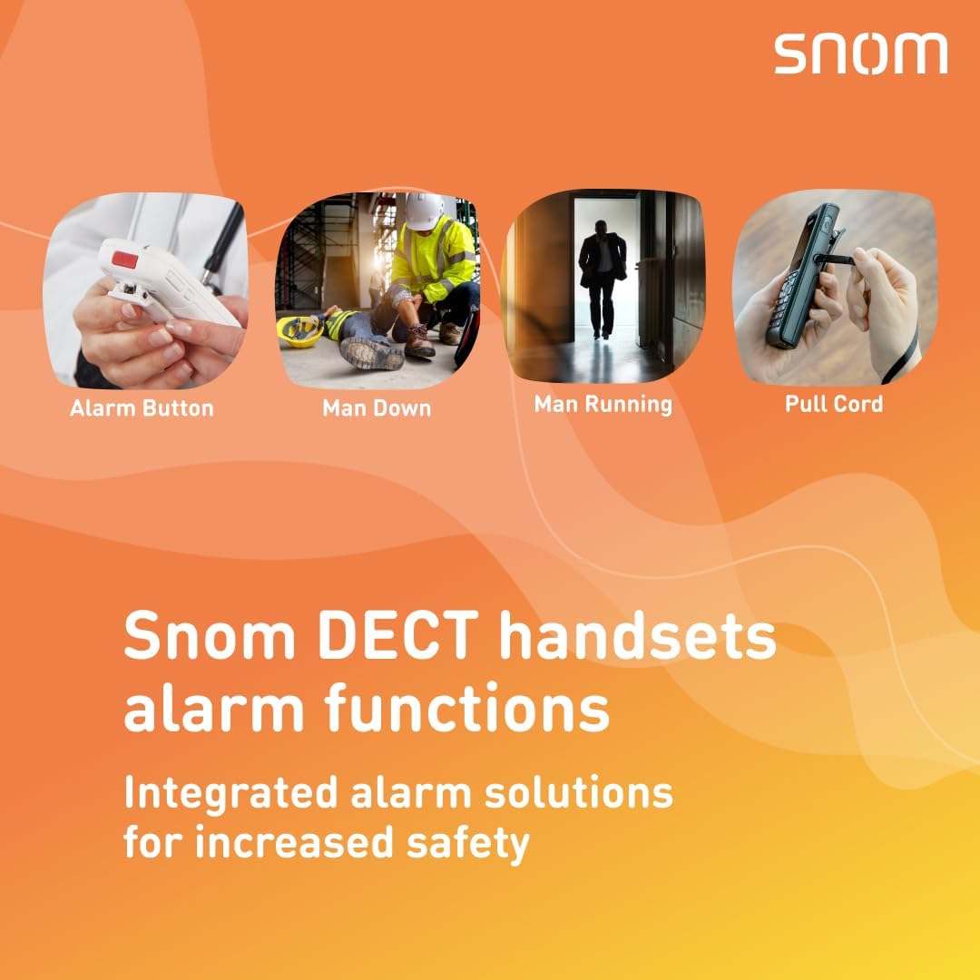 Snom M70 IP DECT Robustes Mobilteil EU / USA, VoIP, SIP, Bluetooth, HD, Alarmschlüssel, Vibration, P