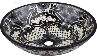 Serena - Talavera Aufsatzwaschtisch - Cerames | Aufsatzwaschbecken 44 x 13,5 cm | Mexiko Waschschale