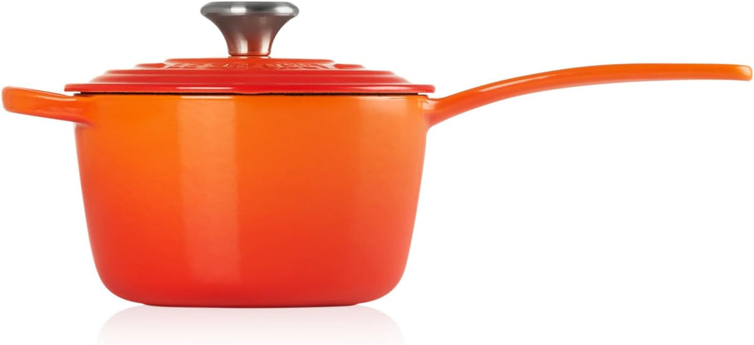 Le Creuset Signature Stielkasserolle aus Gusseisen, Ø 16 cm, 1,2 l, Für alle Herdarten inkl. Indukti