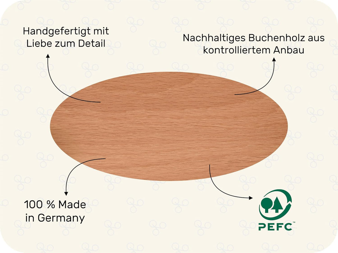 Rundys Holzspielzeug ab 2 Jahren Dani Dinoente – leises Tier auf Rädern – mit Gummiringen – nachhalt