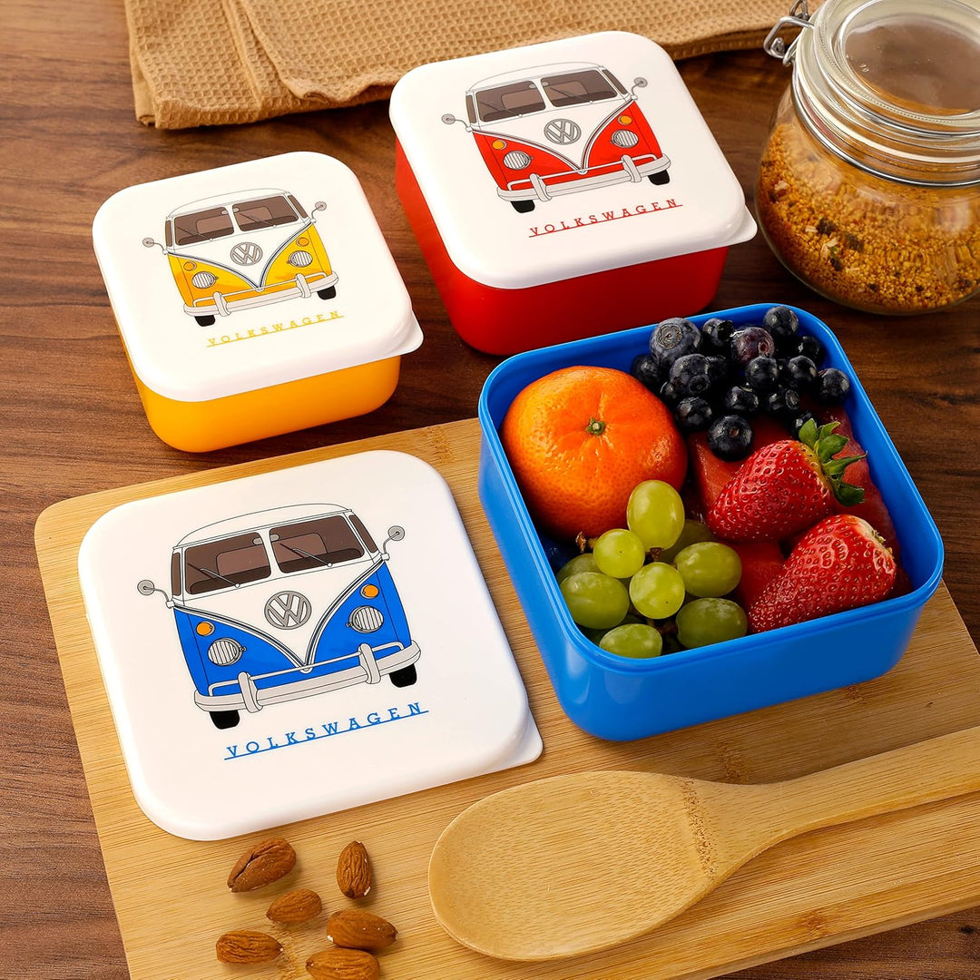 Puckator 3er Set Lunchboxen Volkswagen VW T1 Camper Bus M/L/XL, multi, LBOX47