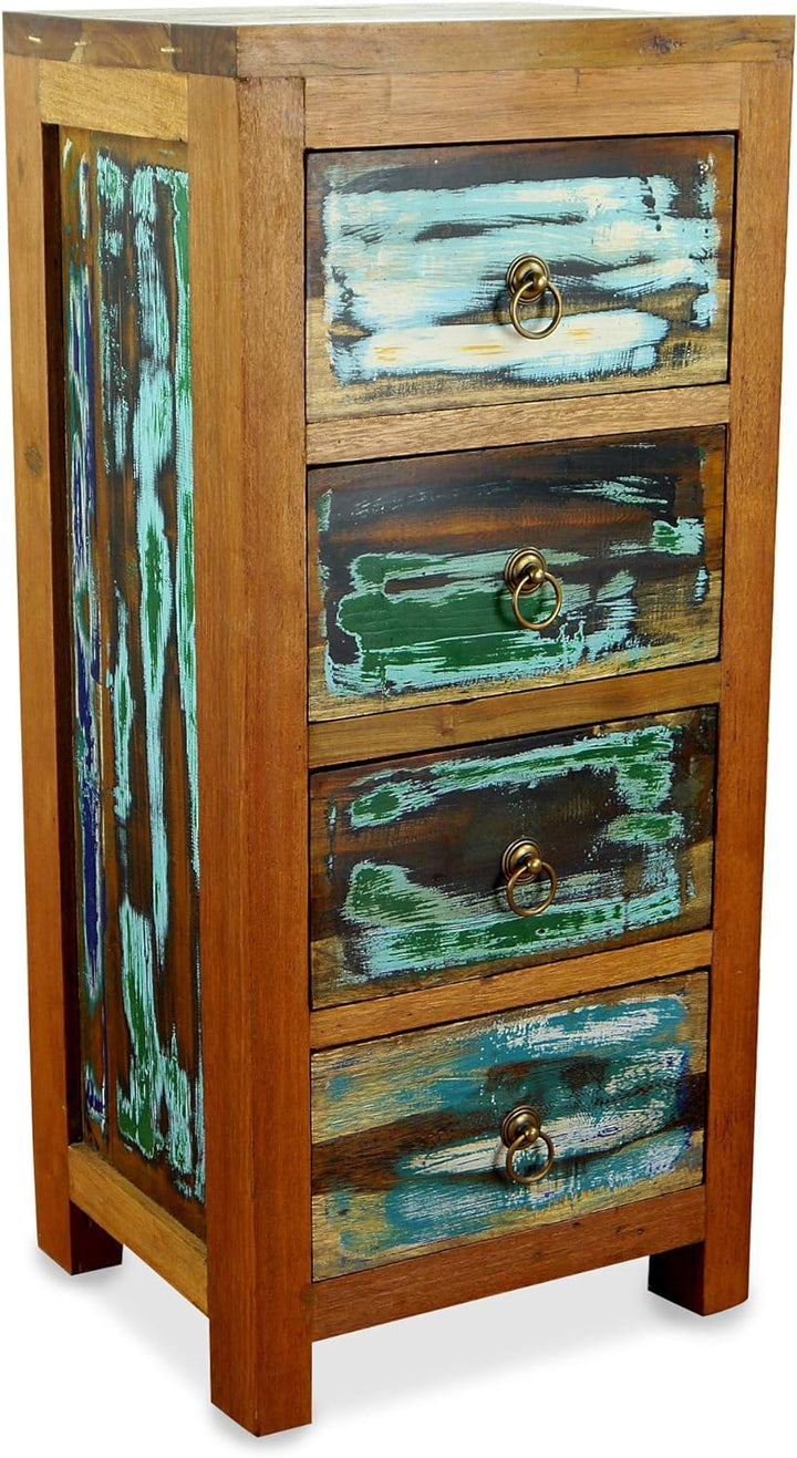 livasia Teakholz Kommode aus Java | Recyceltes buntes Bootsholz | Asiatische Möbel | Designer Möbel