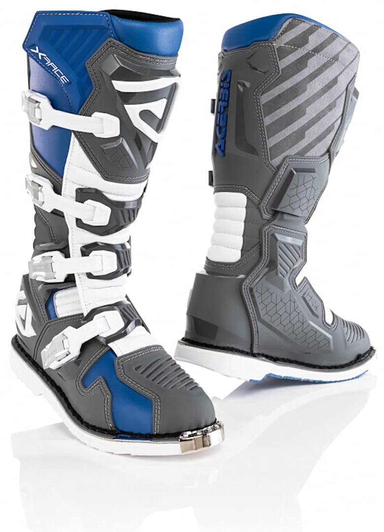Acerbis Herren X-race Stiefel 46 EU Blau Grau, 46 EU Blau Grau