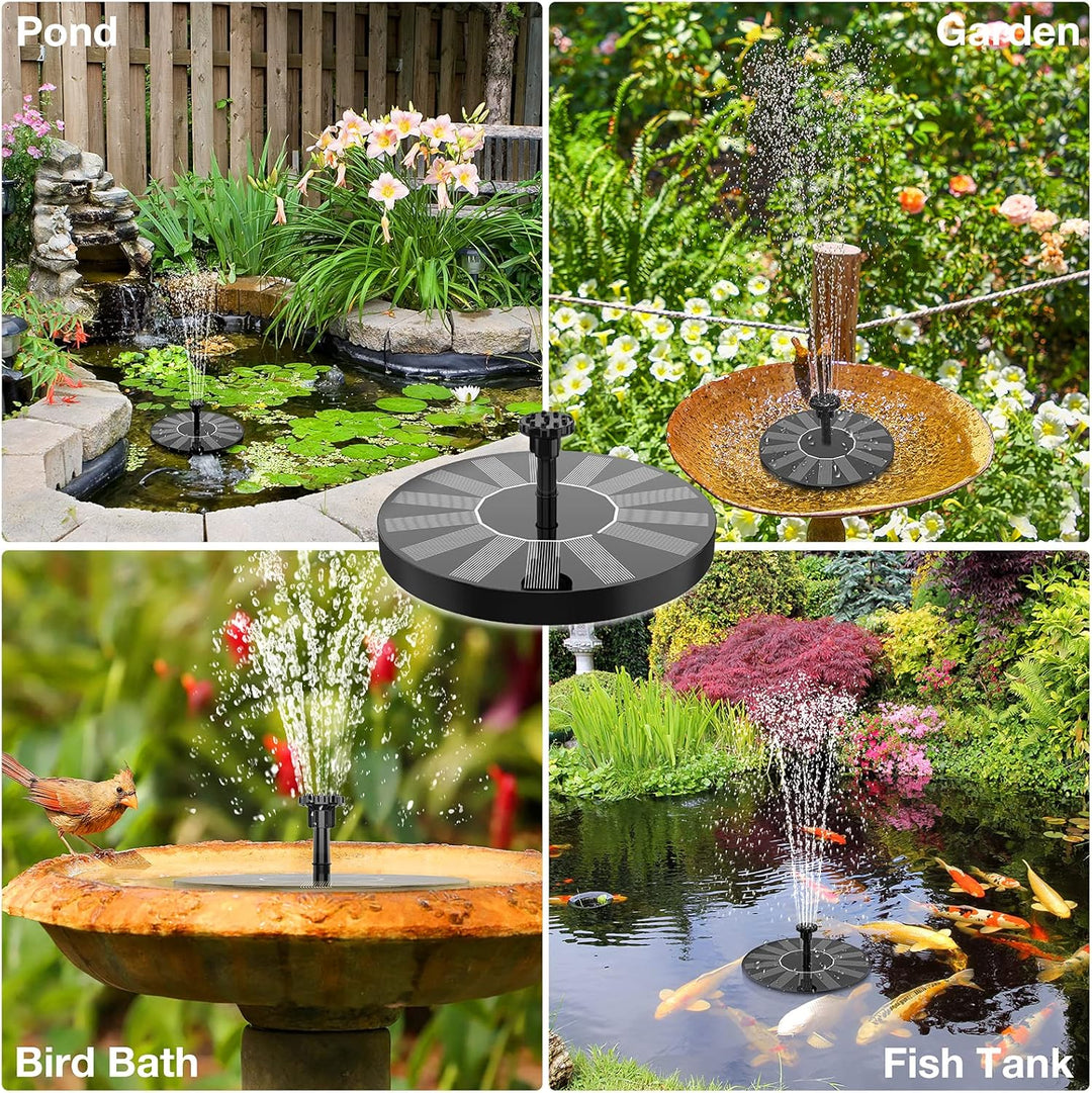 AISITIN 2PCS Solar Springbrunnen für Aussen Upgrade, DIY Solar Teichpumpe Fontäne mit 6 Sprüh Effekt