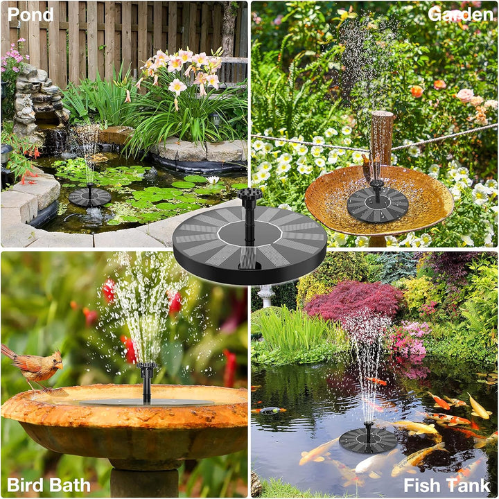 AISITIN 2PCS Solar Springbrunnen für Aussen Upgrade, DIY Solar Teichpumpe Fontäne mit 6 Sprüh Effekt