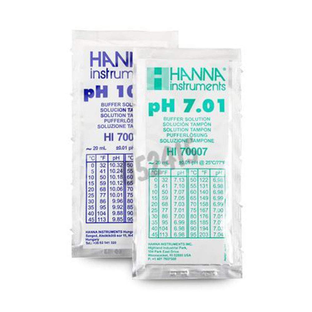 Hanna Instruments HI770710P Schrittbeutellösung, pH 7.01 bis 10.01, 20 ml