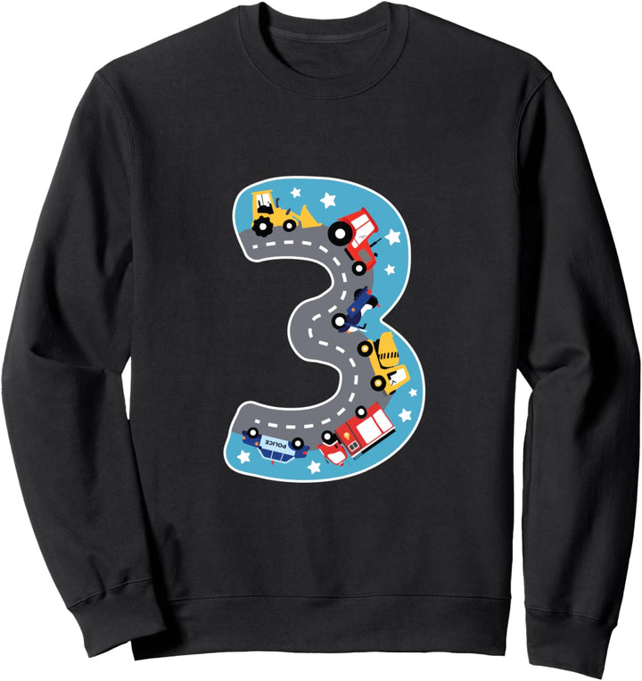 3. Geburtstag | 3 Jahre Junge Bagger Shirt | Baustelle Sweatshirt