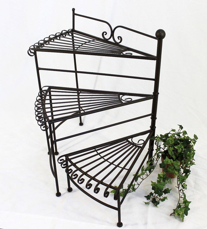 DanDiBo Blumentreppe Metall 64 cm Blumenständer mit 3 Ablagen DY11-12020 Pflanzenständer Blumenbank
