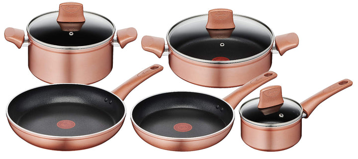 Lagostina 010255600008 Ramata Antihaftbeschichtetes Kochgeschirr-Set, Aluminium, Kupferfarben 8 Stüc