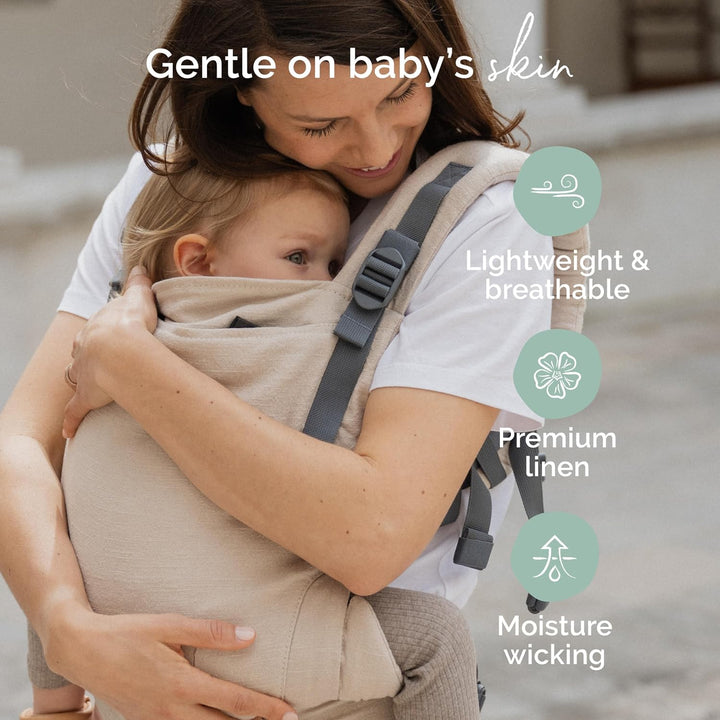Boba X Ergonomische Babytrage Neugeborene-Kleinkind, Leinen Pampas Linen Pampas 1 Count, Linen Pampa