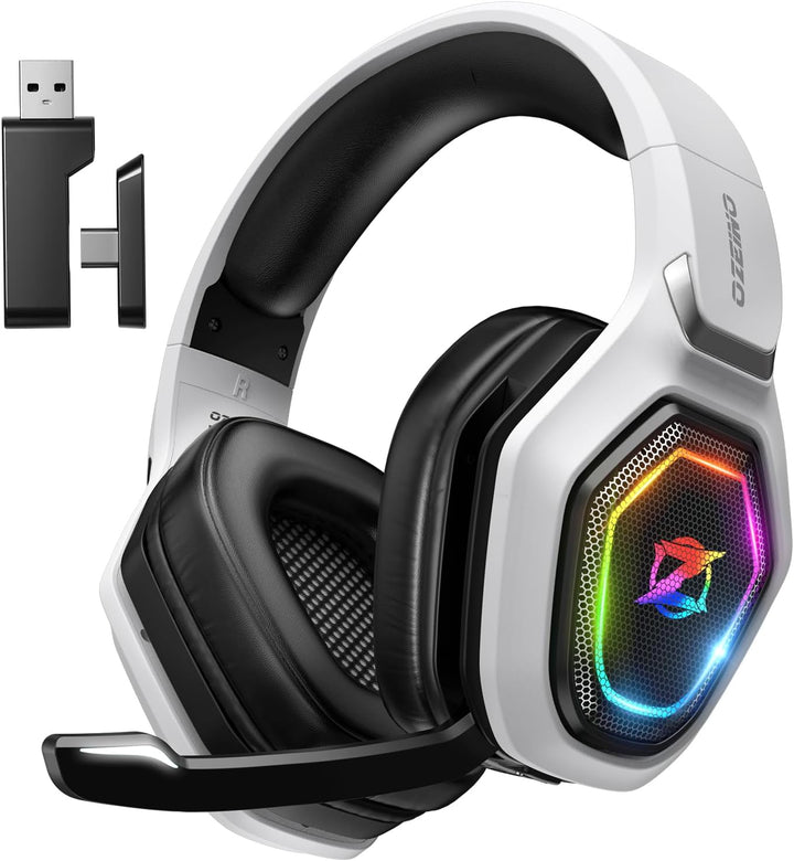 Ozeino OW810 Gaming Headset, Type-C & USB Schnittstelle 2.4GHz Wireless Headset mit, Bluetooth Heads