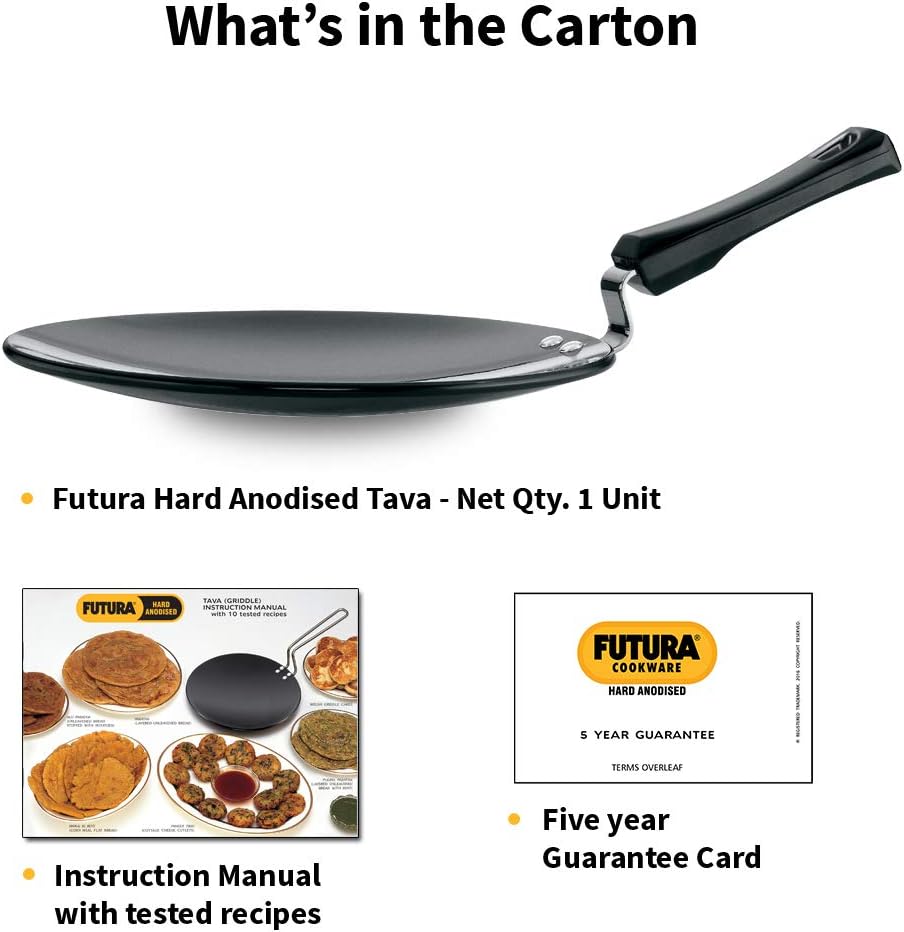 HAWKINS Futura Eloxierte Grillplatte, 25,4 cm, mit Kunststoffgriff, Schwarz 10\" With Plastic Handle