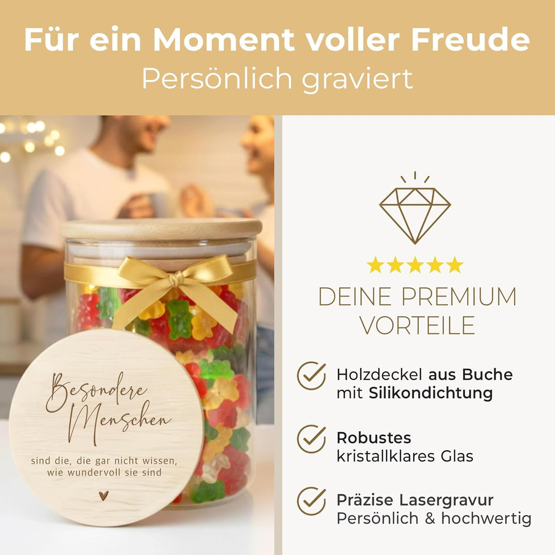 Grandora Vorratsglas mit Gravur Geschenkidee für Lehrer, Erzieher oder Kollegen Aufbewahrungsglas Da