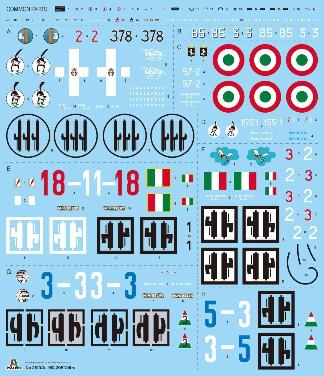 Italeri 2519 1:32 Macchi MC.205 Veltro Modellbausatz Militärflugzeug