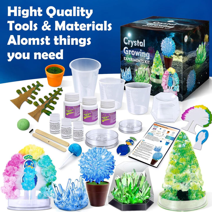 UNGLINGA Crystal Growing Kit, 5 Kristall-Zucht Experimentierset, Kristalle in deinen Lieblingsfarben