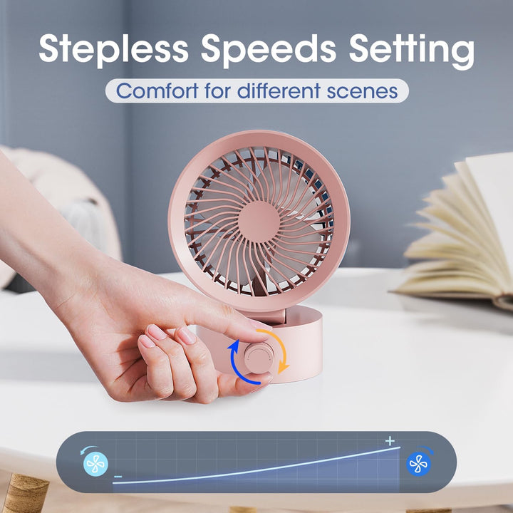 USB Ventilator Leise – Mini Tischventilator mit Stufenloser Regelung, Kleiner Schreibtischventilator