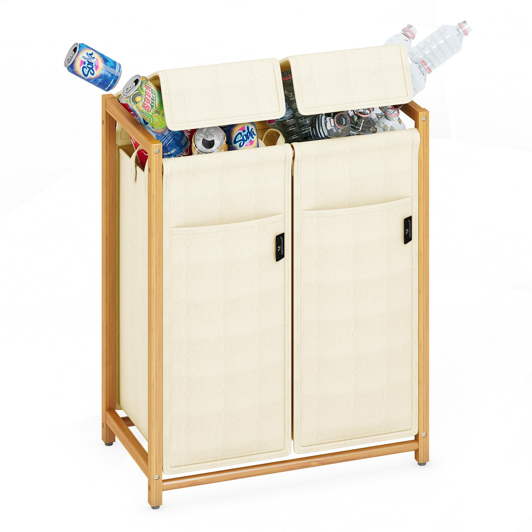 AdelDream 100L 2 Fächer Pfandflaschen Sammelbehälter Gross Pfandflaschen Aufbewahrung Behälter für l