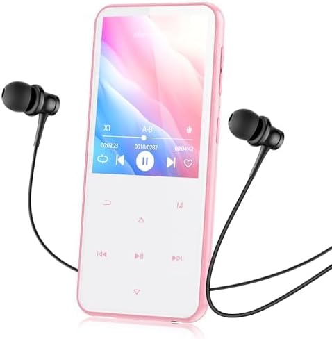 AGPTEK 64GB MP3 Player Bluetooth 5.3 mit 2,4" TFT Farbbildschirm, HiFi Musik Kinder MP3 Player mit L