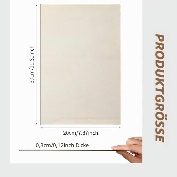 Sperrholzplatte, 20 Stück, 20,3 x 30,5 cm, Lindenholzplatten, dünne Holzplatten, perfekt für Kunst,