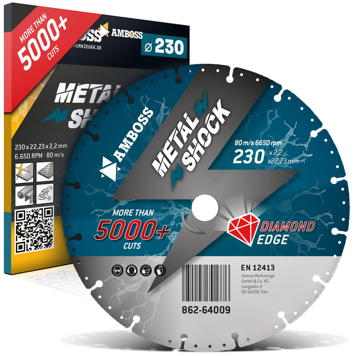 Amboss Diamant Trennscheibe Metal Shock 5000+ für Metall/Stahl/Inox - 230 x 2,2 x 22,23 mm Ø 230mm x