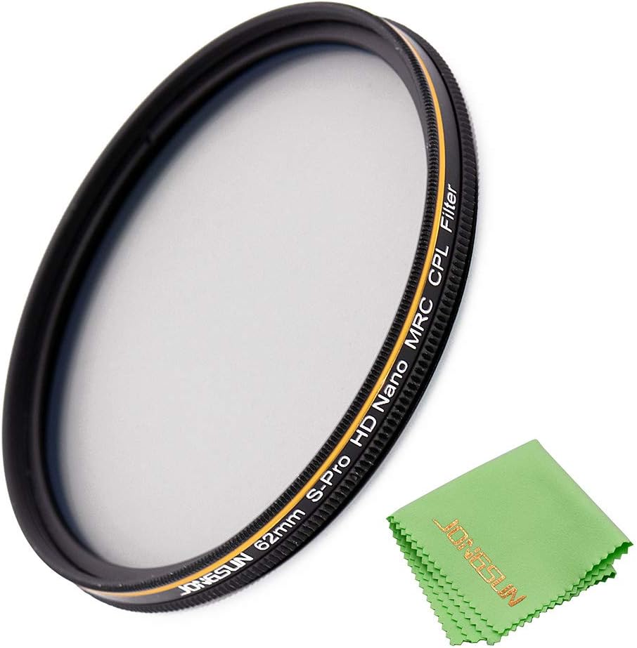JONGSUN Polfilter 62mm, Zirkularer Polarisationsfilter, S-Pro HD Nano MRC16, 16-Schichten Mehrlagenb