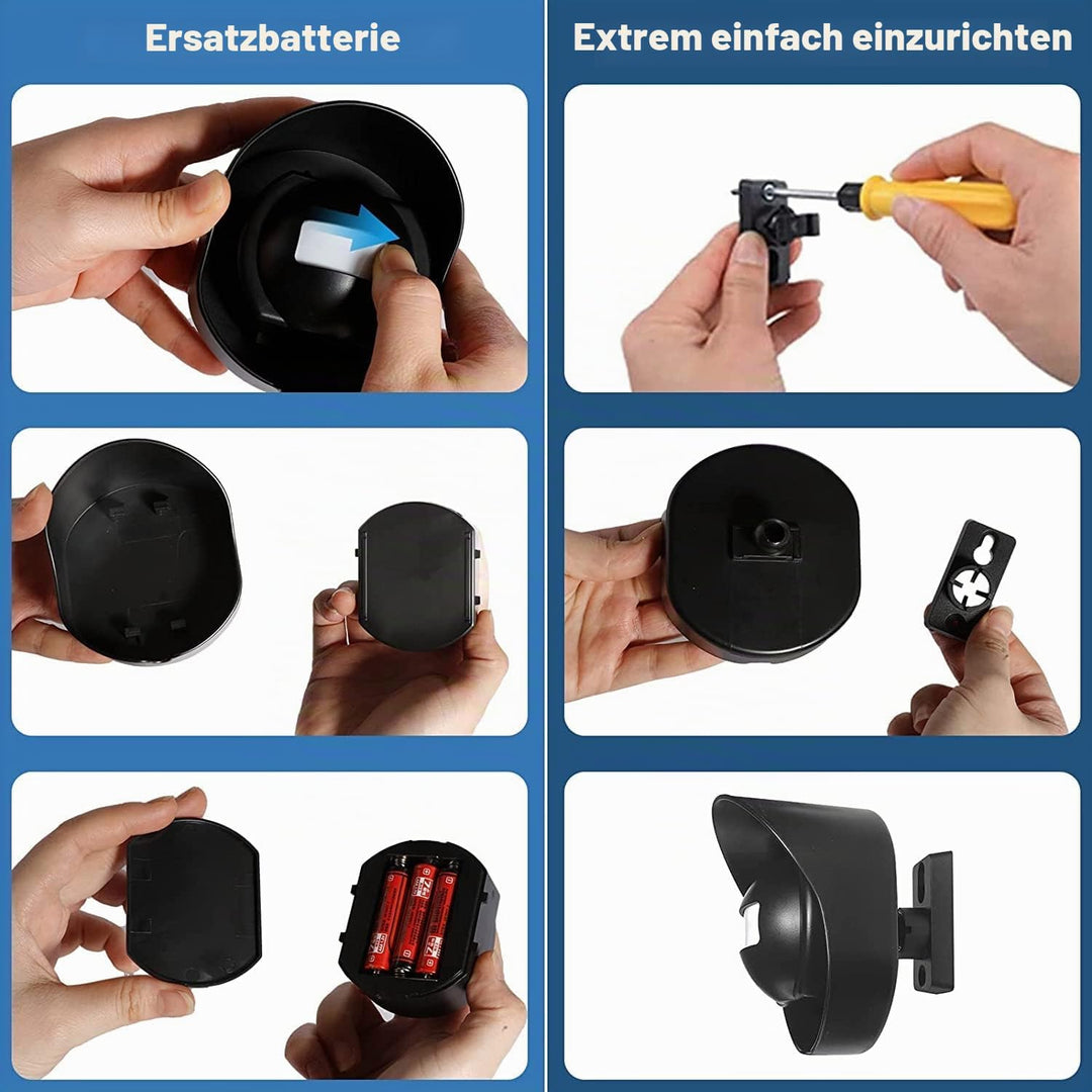 Bewegungsmelder Durchgangsmelder Alarm Katzenklingel Funkalarmanlage Set mit Plug-in-Empfänger und P